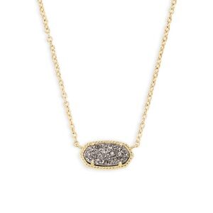 KENDRA SCOTT Elisa Gold Pendant Necklace in Platinum Drusy